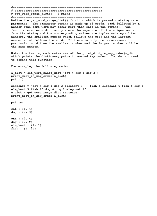 (Solved) : Assignment 4 Python Dictionaries Due 4 30pm October 17 Worth ...