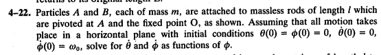 Solved 4-22. Particles A And B, Each Of Mass M, Are Attached | Chegg.com