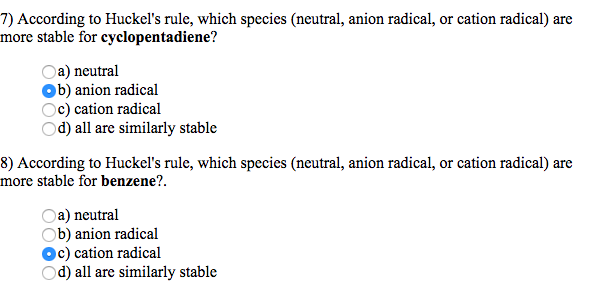 Solved 7) According To Huckel's Rule, Which Species | Chegg.com