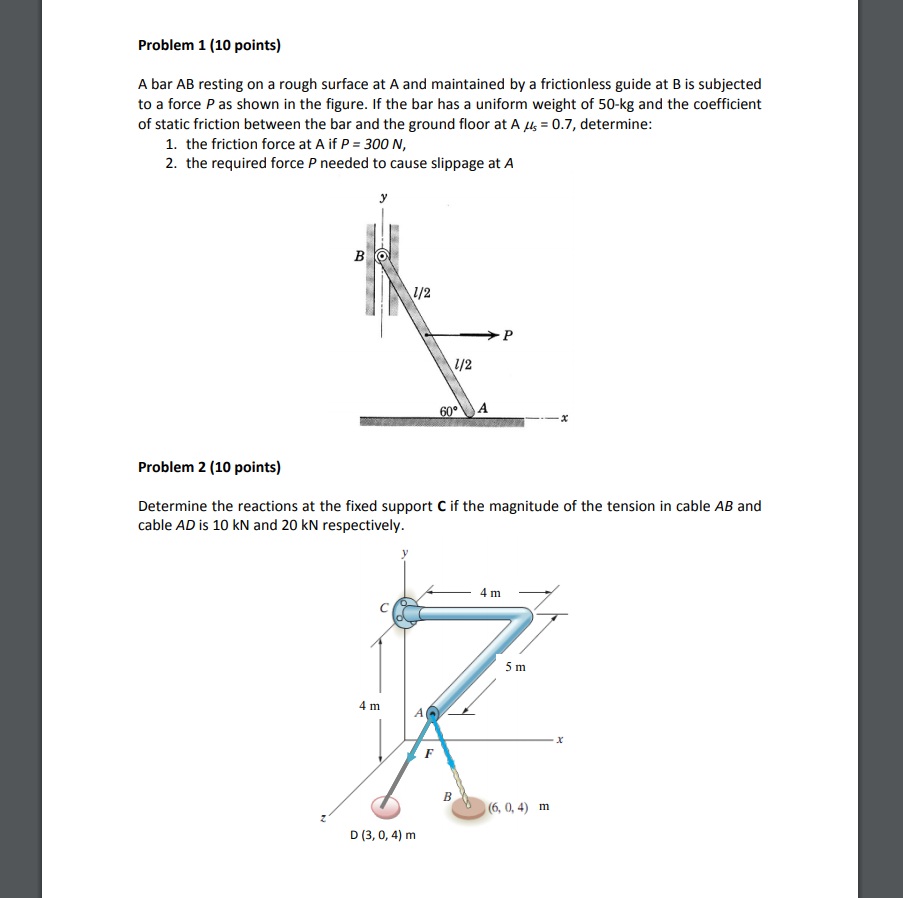 Solved Determine the reactions at the fixed support C if the | Chegg.com