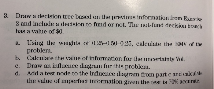 Solved Draw a decision tree based on the previous | Chegg.com
