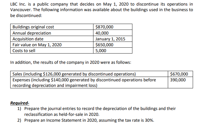 Solved LBC Inc. is a public company that decides on May 1, | Chegg.com