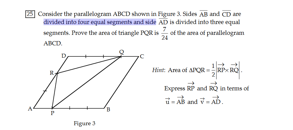 Solved 25 Consider the parallelogram ABCD shown in Figure 3