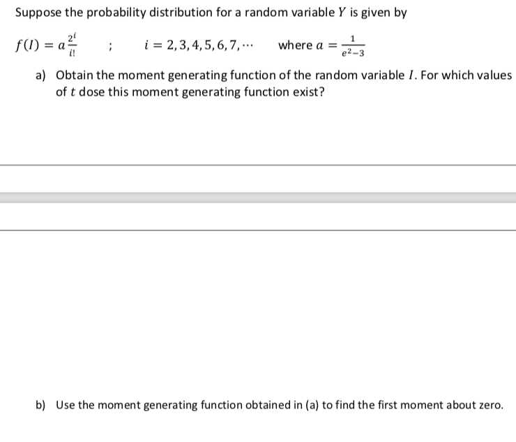 Solved Suppose the probability distribution for a random | Chegg.com