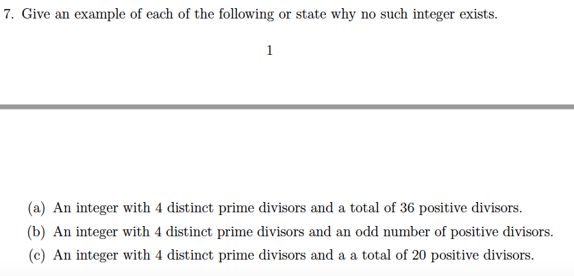 Solved 7. Give an example of each of the following or state | Chegg.com