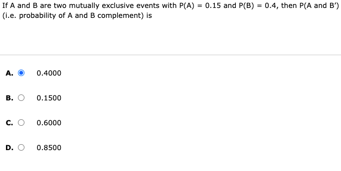Solved If A and B are two mutually exclusive events with | Chegg.com