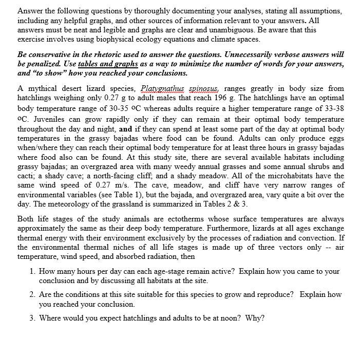 Solved I need help answering questions 1-3. The directions | Chegg.com