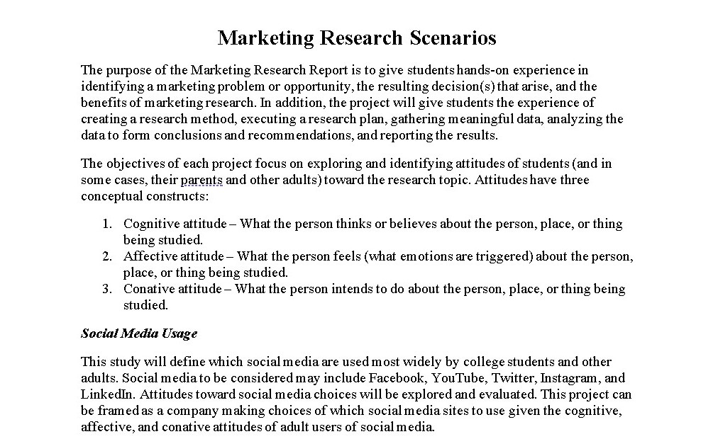 marketing research ideas for college students