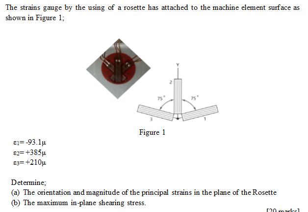 Solved The strains gauge by the using of a rosette has | Chegg.com