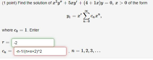 Ray Zy Math Solved (1 point) Find the solution of rºy