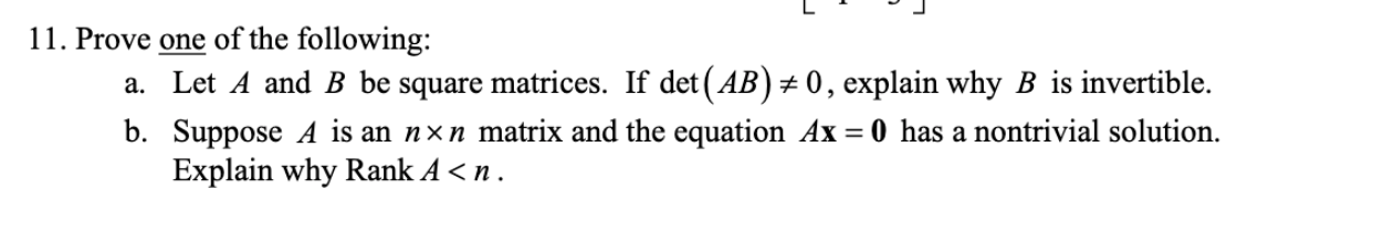 Solved 11. Prove one of the following: a. Let A and B be | Chegg.com