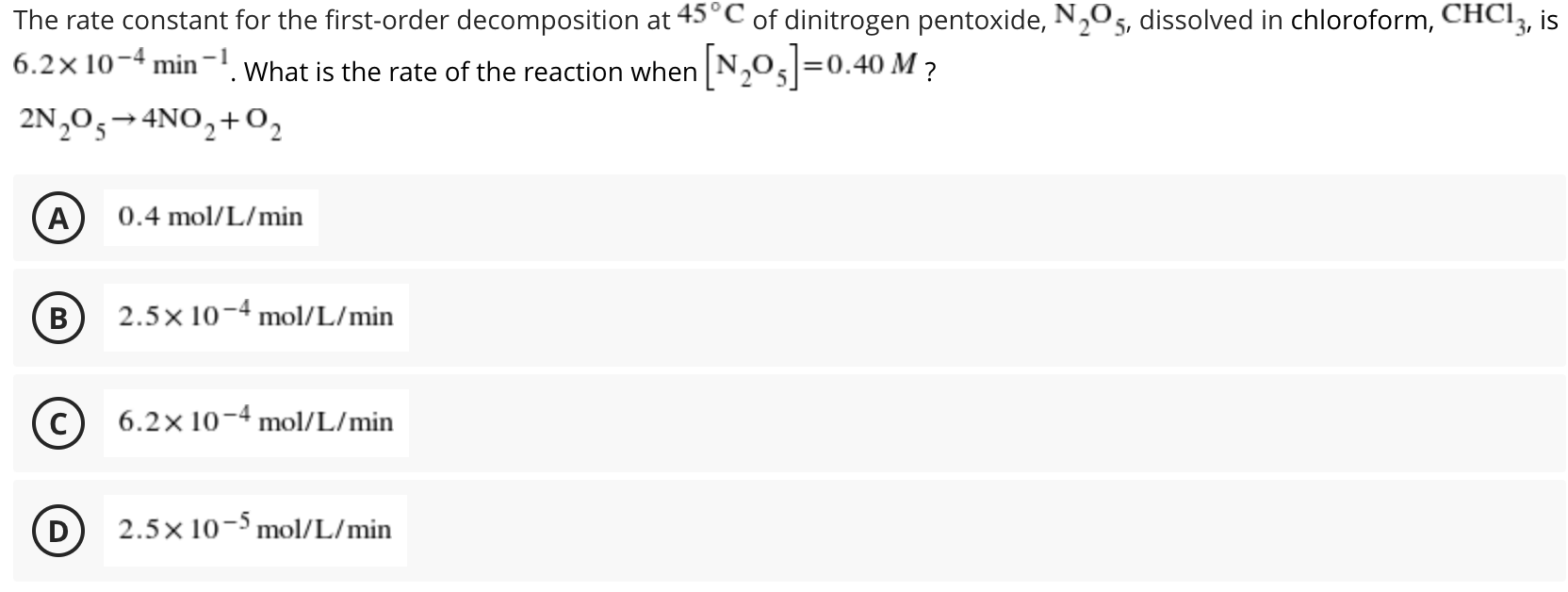 Solved What is the The decomposition of acetaldehyde is a | Chegg.com