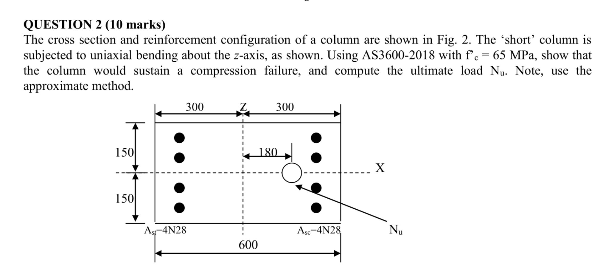 Solved QUESTION 2 (10 marks) The cross section and | Chegg.com