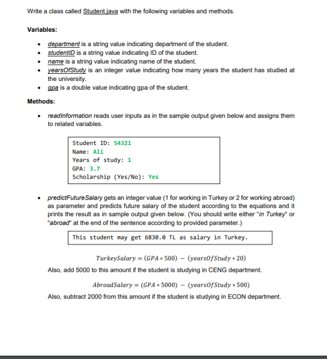 Solved Write a class called Student.java with the following | Chegg.com