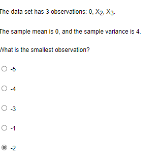 Solved The data set has 3 observations: 0,X2,X3. The sample | Chegg.com
