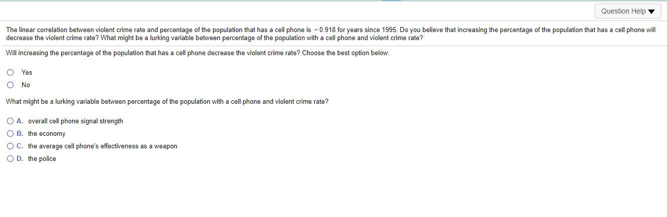 SOLVED THE LINEAR CORRELATION BETWEEN VIOLENT CRIME RATE AND visual data 8