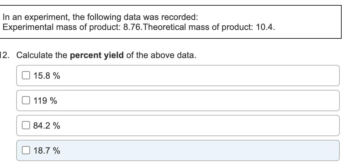 Solved In An Experiment, The Following Data Was Recorded: | Chegg.com