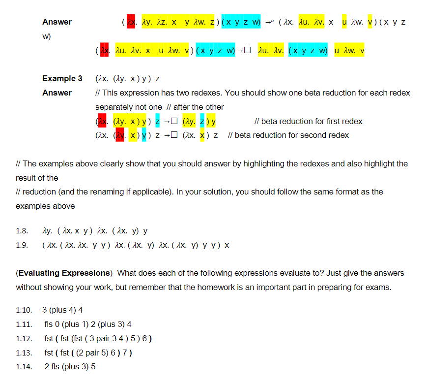 Solved (Bindings). For each of the following expressions. | Chegg.com