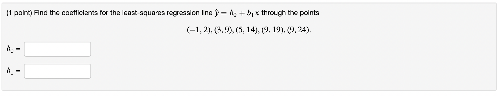 Solved ( 1 Point) Find The Coefficients For The | Chegg.com