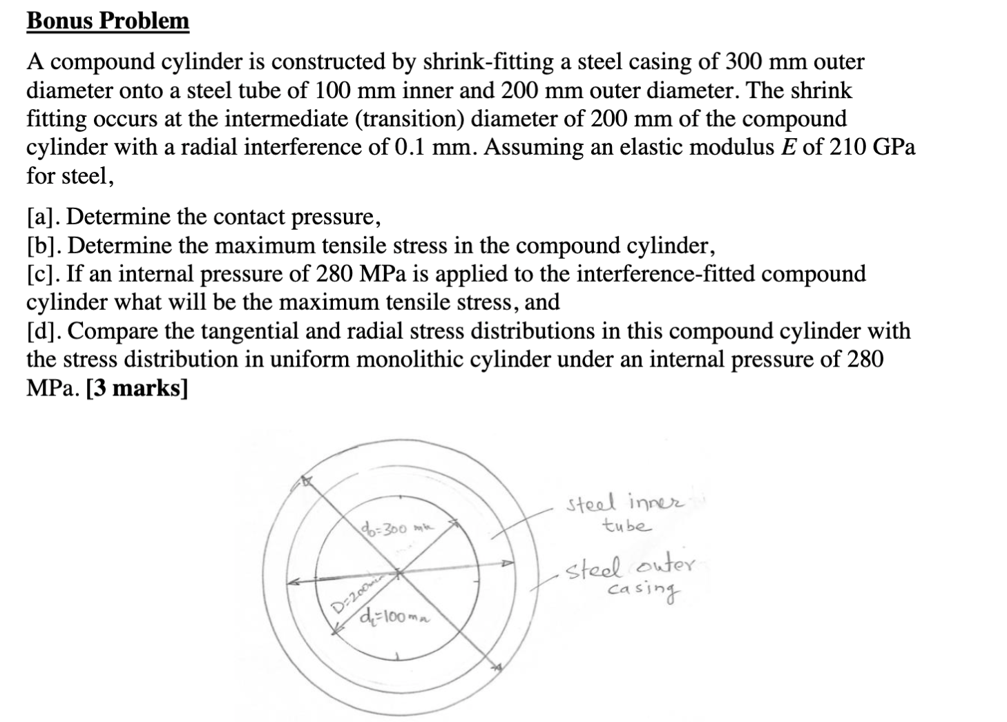 Solved Bonus Problem A compound cylinder is constructed by | Chegg.com