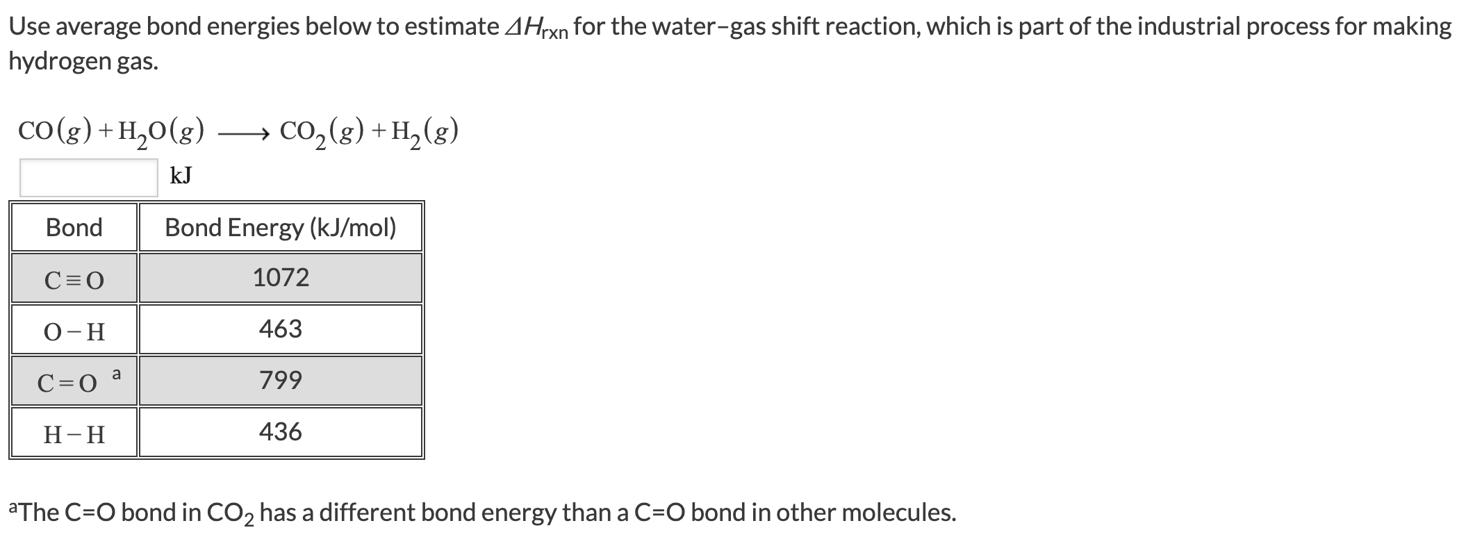 Solved Use Average Bond Energies Below To Estimate 4hrxn For