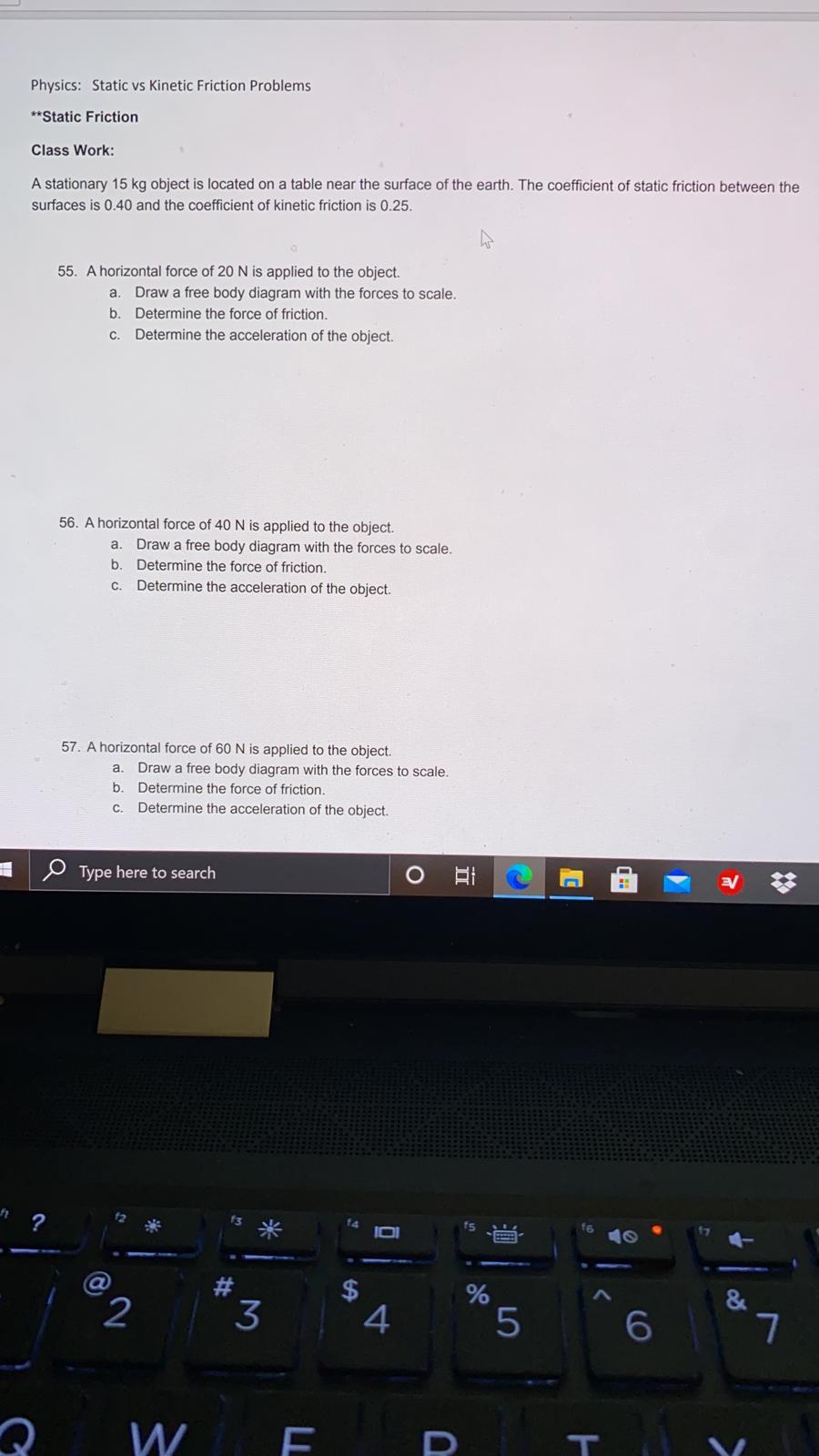 Solved Physics Static vs Friction Problems **Static