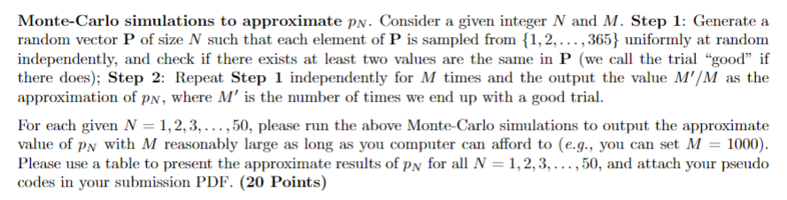 3. (Birthday Paradox) As I mentioned in the class, | Chegg.com