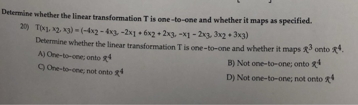 Solved ied. Determine whether the linear transformation T is | Chegg.com