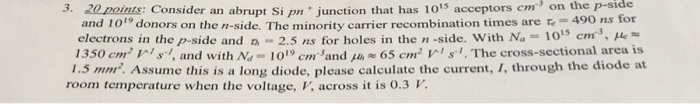 Solved 3. 20 points: Consider an abrupt Si pn junction that | Chegg.com