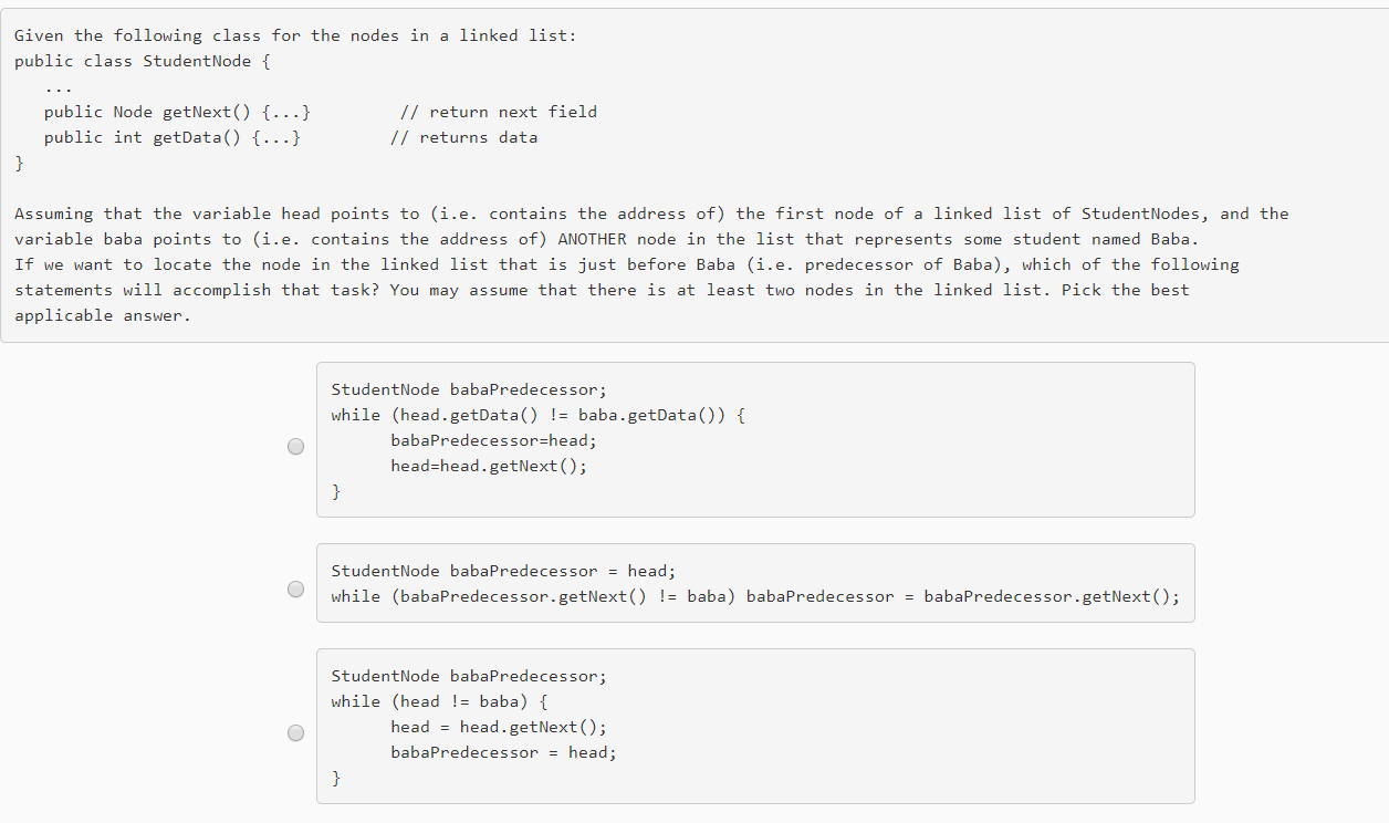 Solved Given the following class for the nodes in a linked | Chegg.com