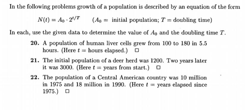 Solved In the following problems growth of a population is | Chegg.com