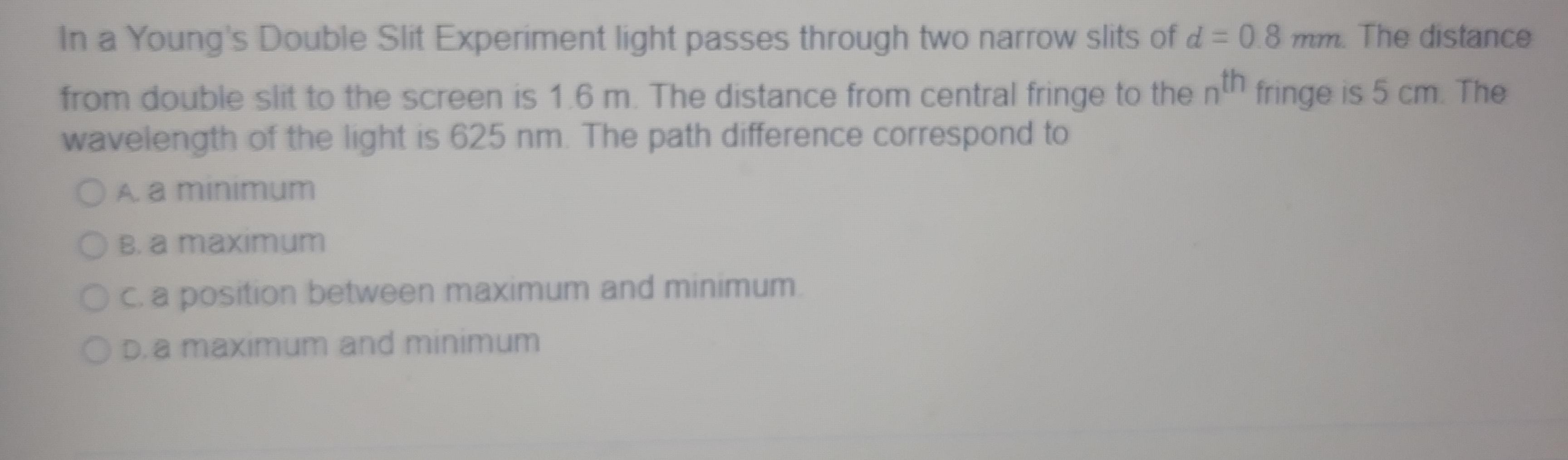 Solved In a Young's Double Slit Experiment light passes | Chegg.com
