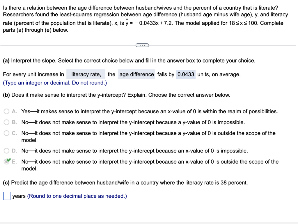 Solved Is there a relation between the age difference | Chegg.com