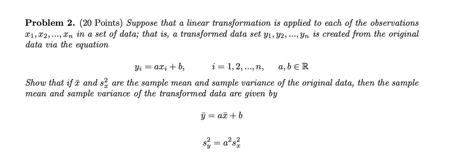 Solved Problem 2. (20 Points) Suppose that a linear | Chegg.com