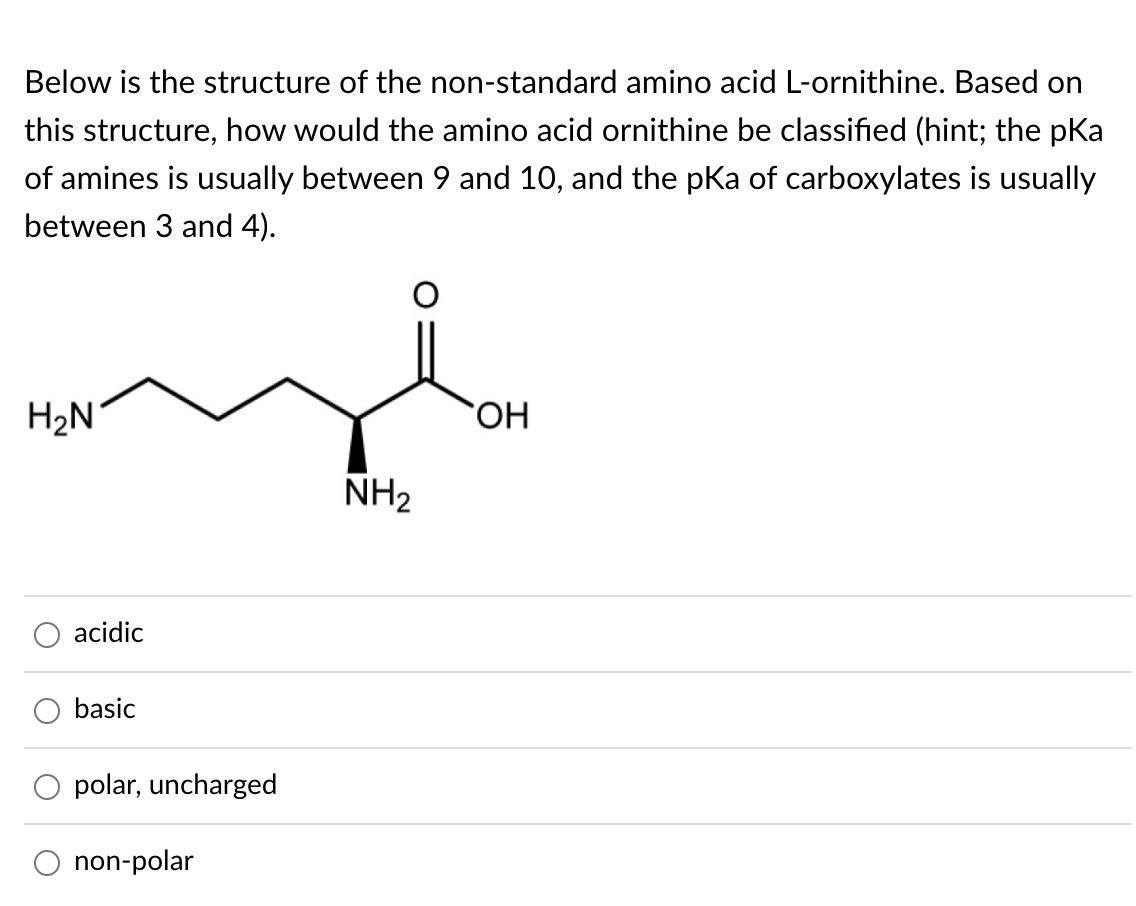 Solved Below is the structure of the nonstandard amino acid