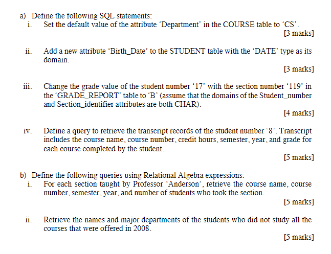 Solved The following questions use the UNIVERSITY database | Chegg.com