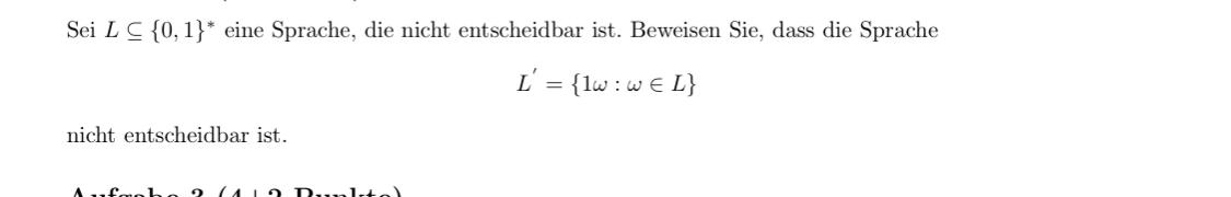 Solved Prove that this language L is not decidable. | Chegg.com
