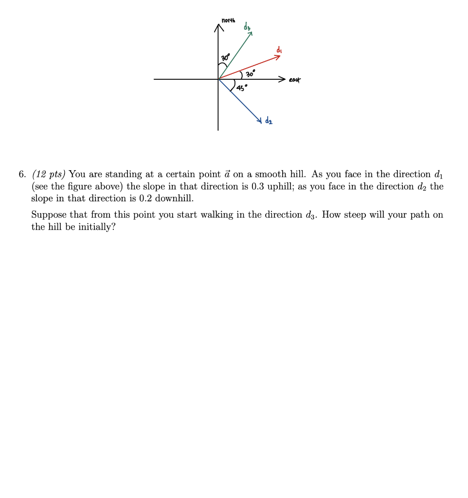 North Di 30 East 45 Y De 6 12 Pts You Are S Chegg Com