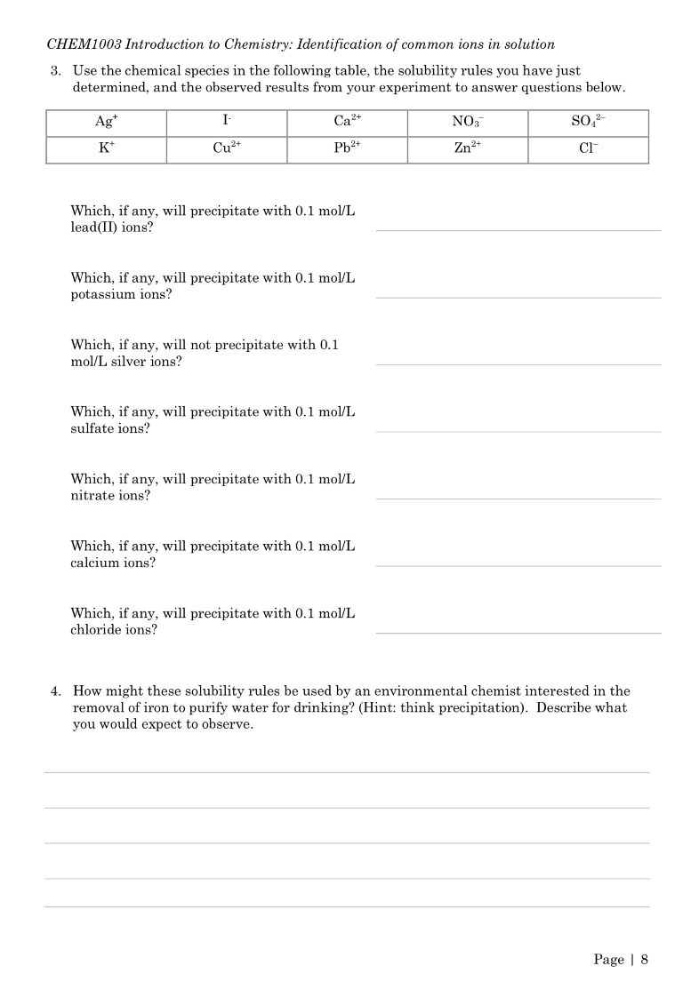 Solved Observe Each Combination Of Solutions Carefully And | Chegg.com