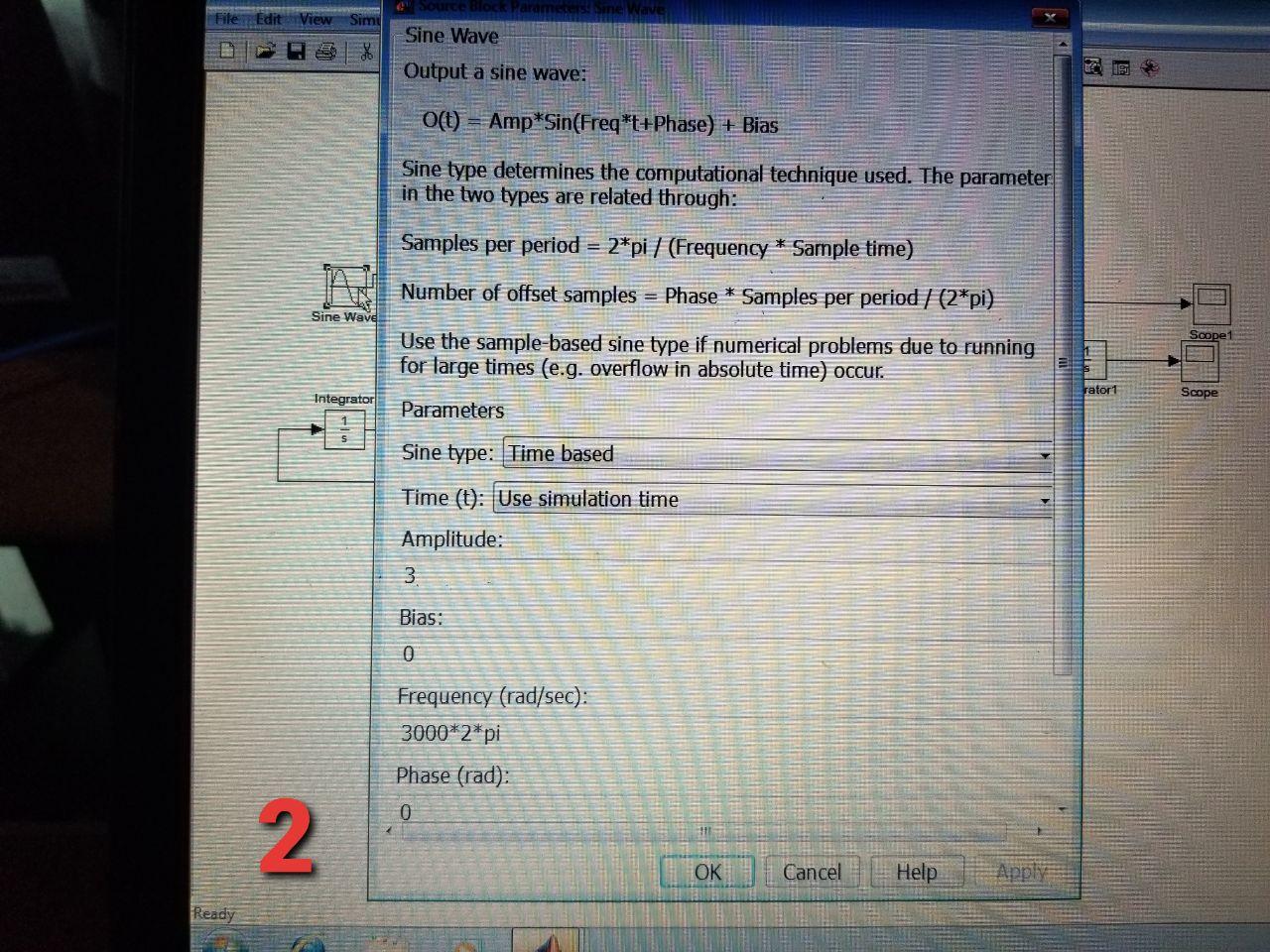 Wave
File Edit View
Simi
Sine Wave
Output a sine wave:
O(t) = Amp *Sin(Freq*t+Phase) + Bias
Sine type determines the computat