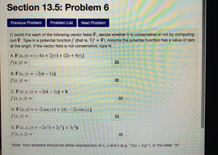 Solved Section 13.5: Problem 6 Previous Problem Problem List | Chegg.com