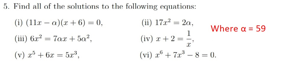 Solved 5. Find all of the solutions to the following | Chegg.com