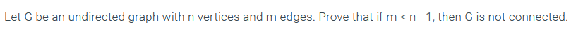 Solved Let G be an undirected graph with n vertices and m | Chegg.com