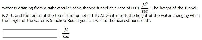 Solved Water is draining from a right circular cone-shaped | Chegg.com