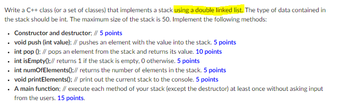 Solved Use Double Linked list to write the solution. I know | Chegg.com