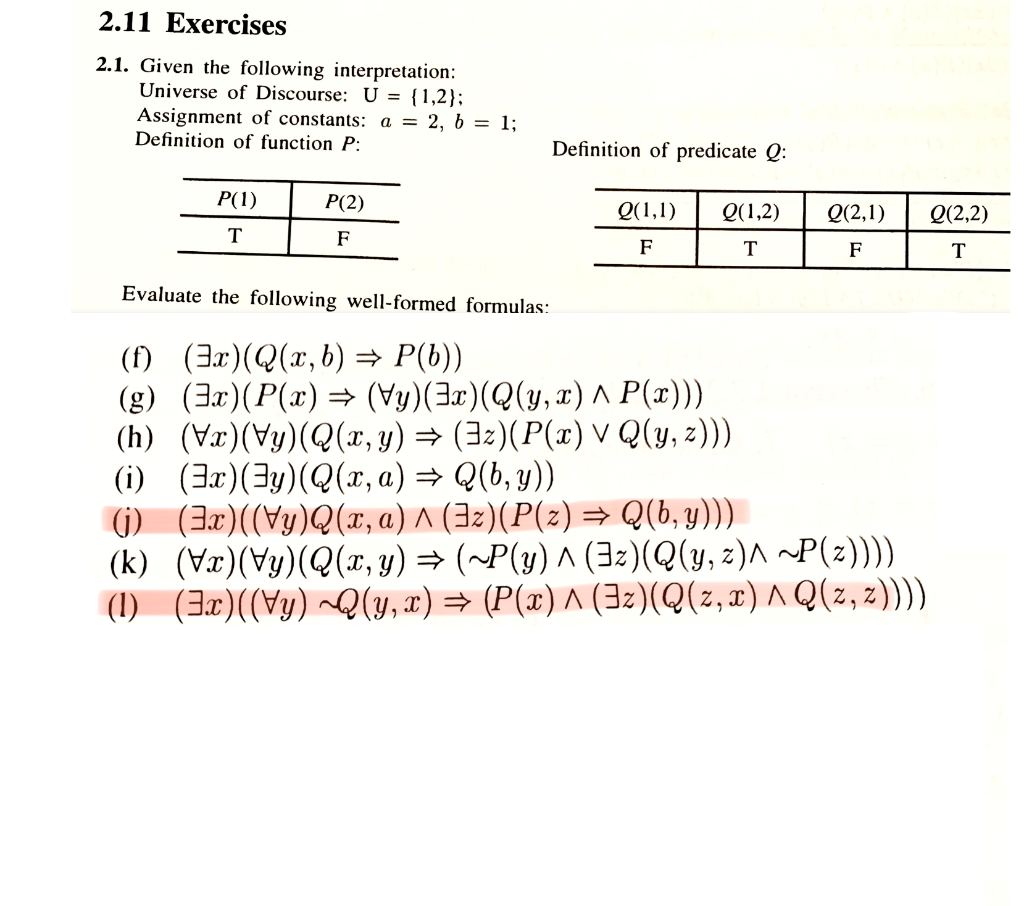 Solved 2 11 Exercises 2 1 Given The Following Interpreta Chegg Com