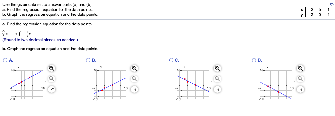 Solved Use the given data set to answer parts (a) and | Chegg.com