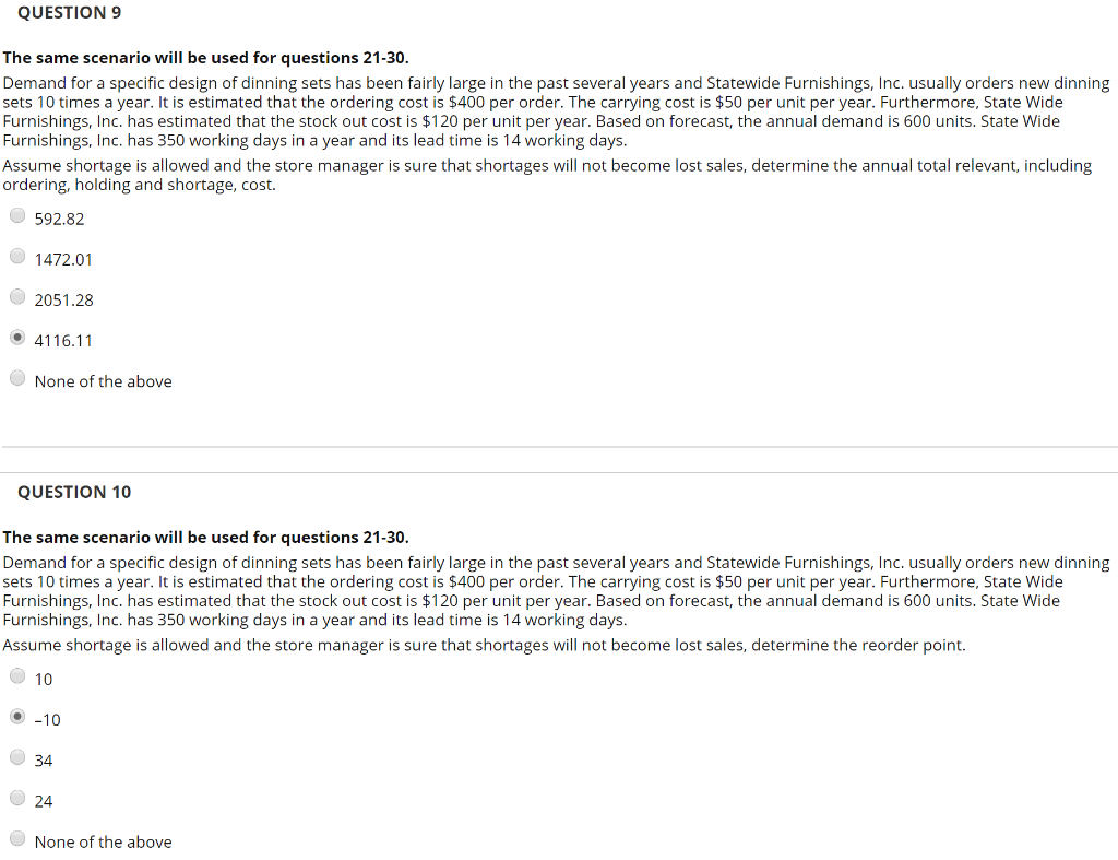 QUESTION 5 The same scenario will be used for | Chegg.com