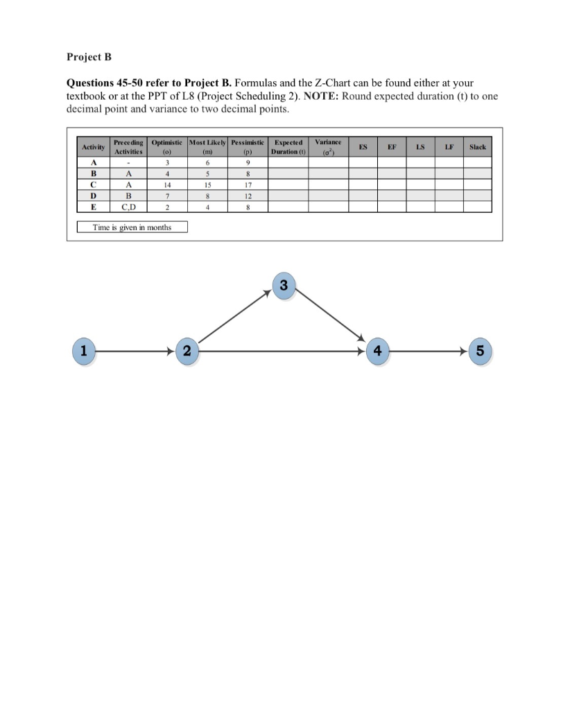 Solved Project B Questions 45-50 Refer To Project B. | Chegg.com