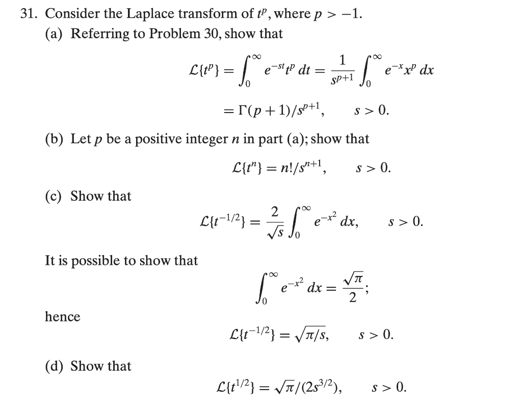 Solved 30. The Gamma Function. The Gamma Function Is Denoted | Chegg.com